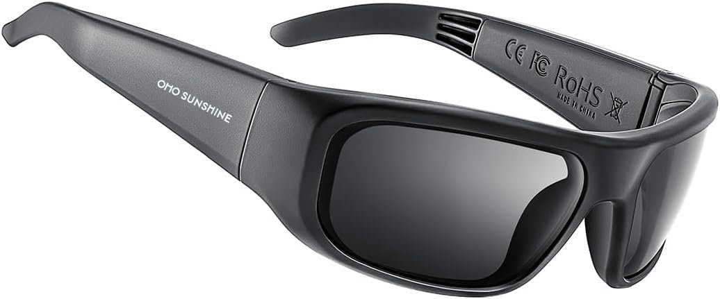 OhO Smart Glasses,Polarized Sunglasses with Bluetooth Speaker,Athletic/Outdoor UV Protection and Voice Control,Unisex(Grey Lens)