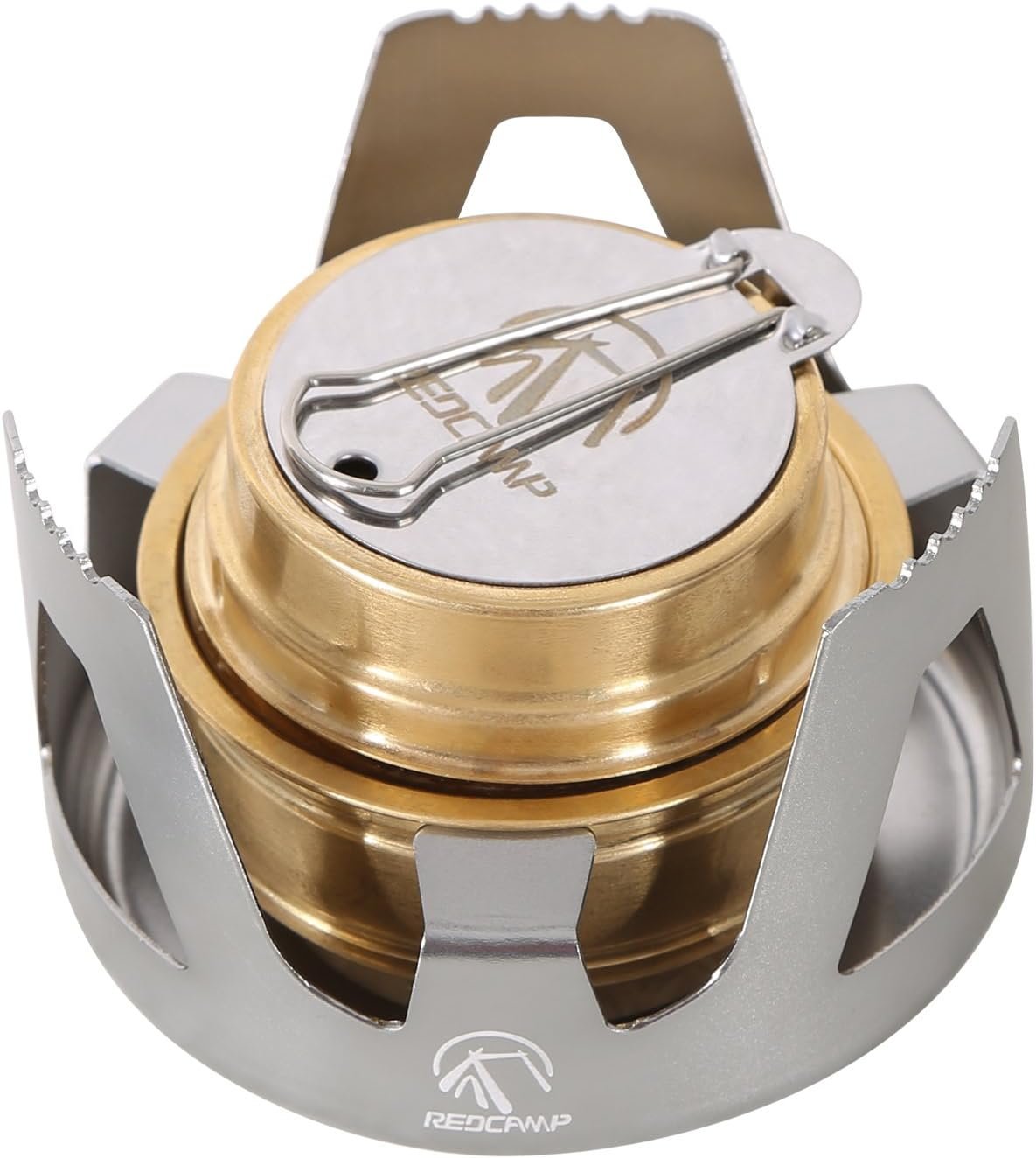 REDCAMP Mini Alcohol Stove for Backpacking, Lightweight Brass