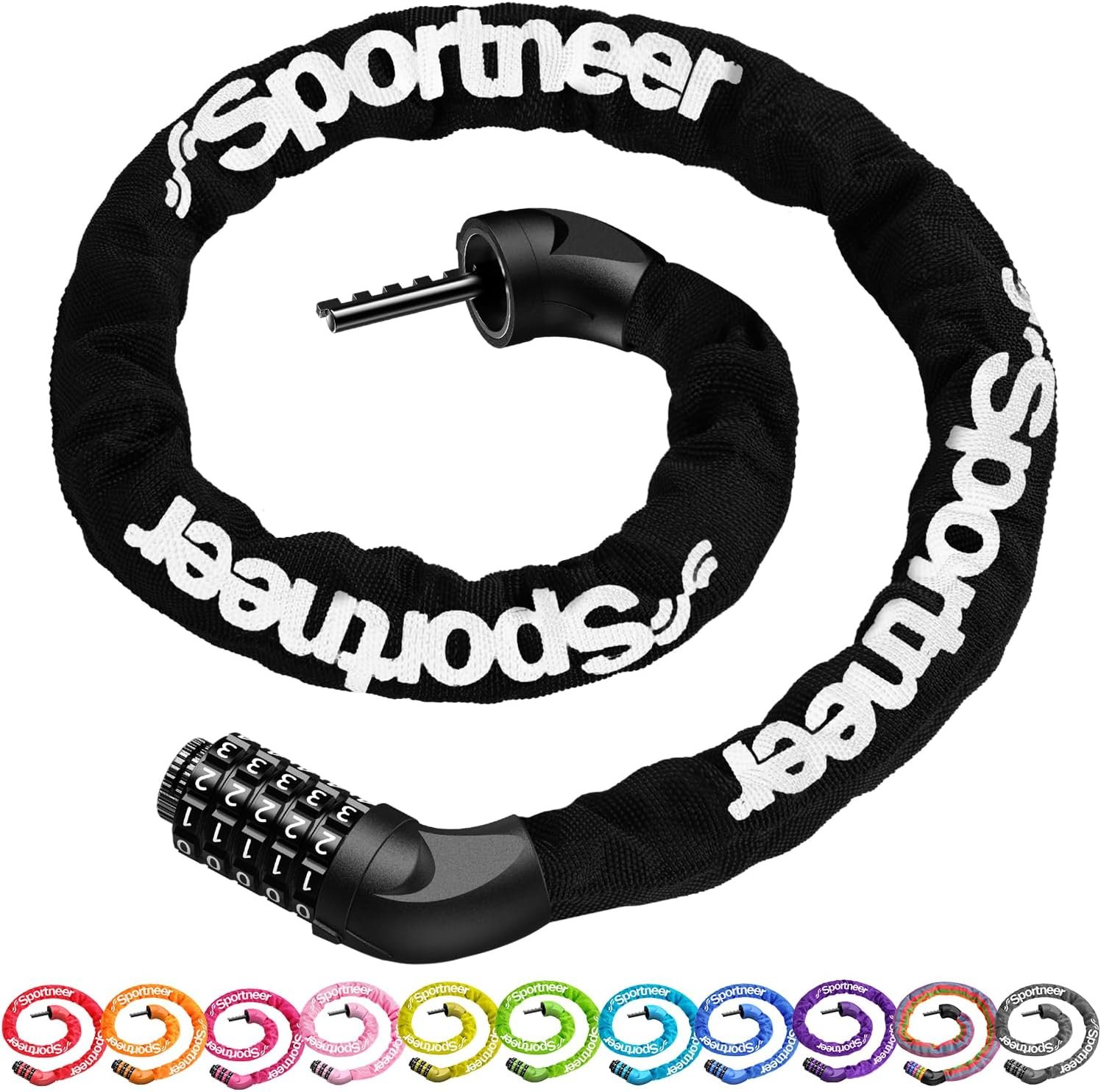 Sportneer Bike Lock: 5 Digit Combination High Security
