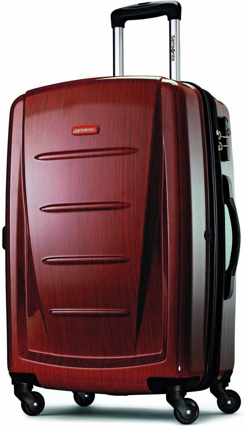 Samsonite Winfield 2 Hardside Expandable Luggage with Spinner Wheels, Burgundy, Checked-Medium 24-Inch