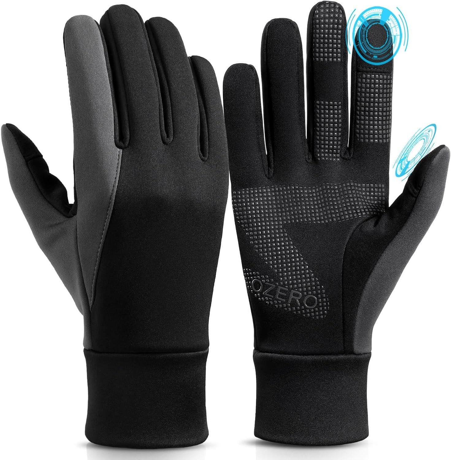 OZERO Winter Touchscreen Gloves for Men: Warm Running Gloves