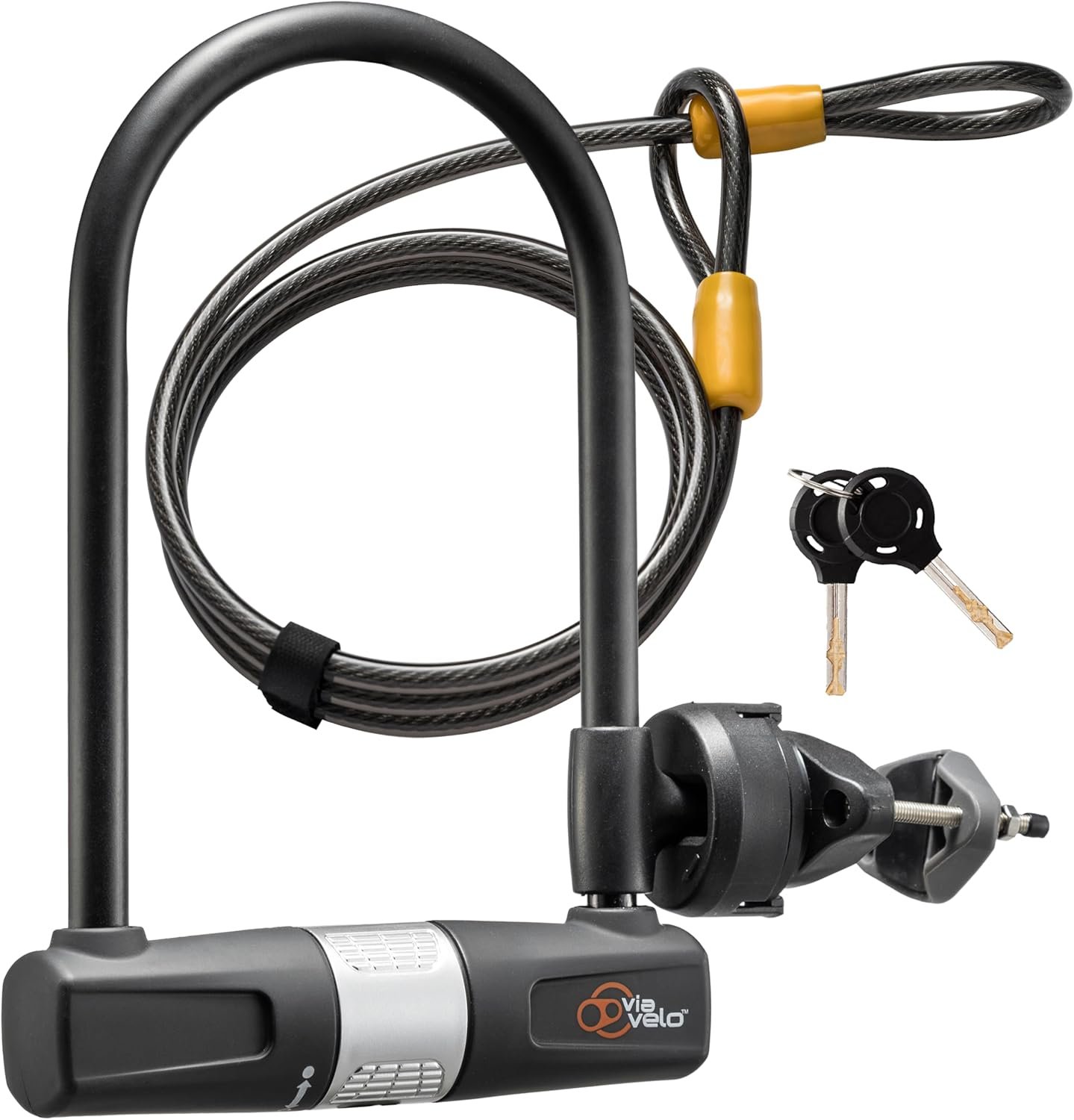 Bike U Lock with Cable - Via Velo Heavy Duty