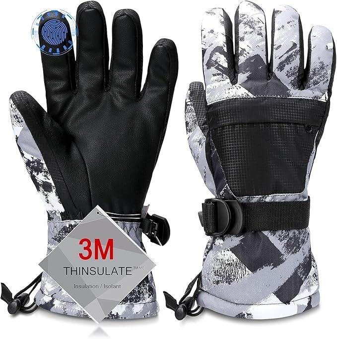 Ski Gloves, Warmest Waterproof and Breathable Snow Gloves